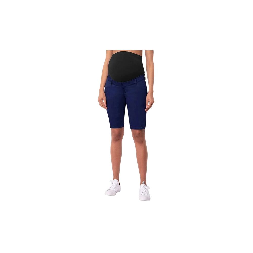 Hybrid & Company Shorts Womens Size 1X Maternity Denim Over The Belly Bermuda S4